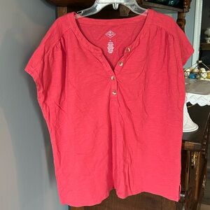 St. John’s Bay Short Sleeve Coral Top - Women’s XL - NWOT